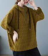 Plaid Loose Hooded Sweatshirt